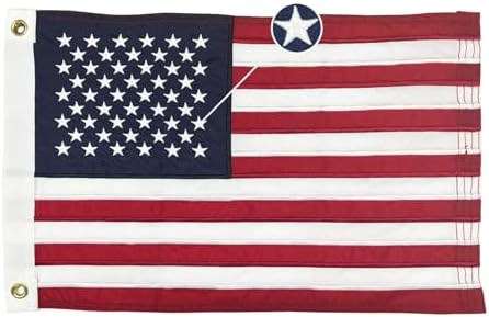 TOPFLAGS American Flag 4x6 Heavy Duty Outdoor US Flags for Outside Embroidered Stars USA Banner Sewn Stripes with Brass Grommets Vibrant Color