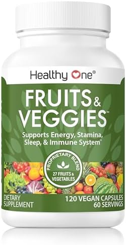Healthy Fruits & Veggies, 27-in-1 Formula, GLP1 Support, Superfoods - 150ct | Immun & GLP1 Support, 1 Serving = 3 Servings Fruits & Vegetables, Energy & Focus, High Fiber, Antioxidants, Kid Safe