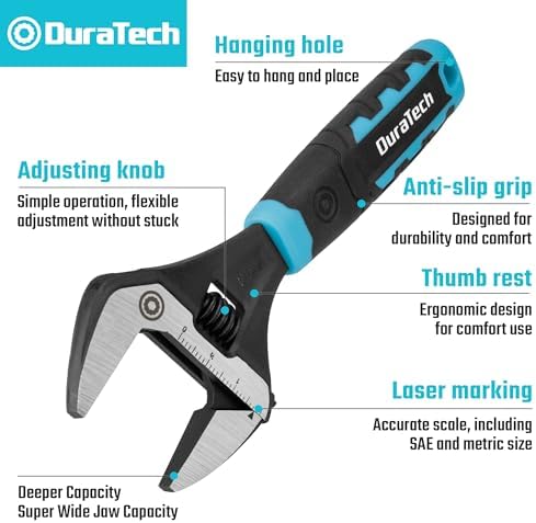 DURATECH 10-Inch Wide Jaw Adjustable Wrench