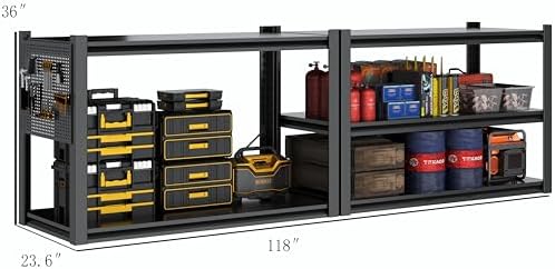 Work Bench with Pegboard,Heavy Duty 3000lbs Capacity Workbench Adjustable Shelves,Work Table for Garage Warehouse47.2 H*47.09" W*19" D
