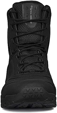 Tactical Research TR1040-T 7 Inch Ultralight Black Tactical Boots for Men - Non-Polishable Leather and Nylon with Slip-Resistant TR HiTRAC Outsole