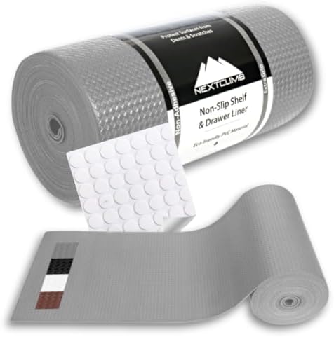 Shelf Liner, Drawer Liner & Kitchen Cabinet Liner – Thick Waterproof Rubber Refrigerator Liners, Fridge Mat, Wire Shelf Cover for Dresser, Pantry