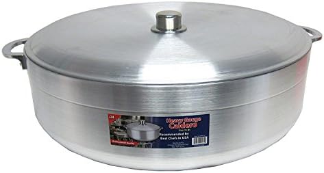 Uniware Heave Duty Aluminum Calderon/Pot with Aluminum Lid Cover, Silver (28.5 QT)