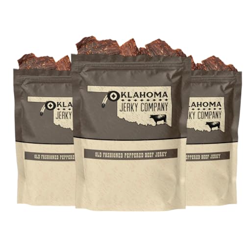 Old Fashioned Hickory Beef Jerky - No Frills Tough and Old Style Dry Beef Jerky - All Natural, Gluten Free, No Added Preservatives and No Added MSG, Healthy Protein Snacks, 2 oz (Pack of 3)