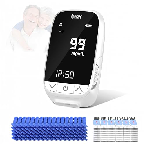 IMDK Blood Sugar Test Kit, Precision Blood Glucose Monitor Kit with 100 Glucometer Strips, 100 Lancets, 1 Lancing Device and 1 Control Solution
