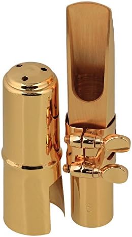 Yibuy B-flat Tenor Sax Saxophone Metal Mouthpiece Size #6 Gold Plated