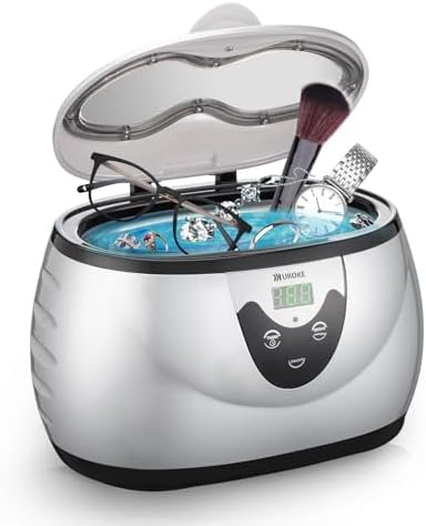 Ukoke UUC06S Ultrasonic Cleaner, Professional Jewelry Cleaner for Eyeglasses, Rings and Watches, 42kHz Portable Sonic Cleaner with 600ml Capacity Stainless Steel Tank