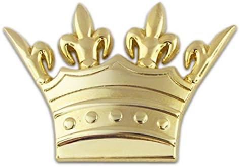 PinMart Gold-Colored Plated Royal Crown Lapel Pin – 1 Piece
