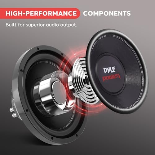 Pyle 8" Car Subwoofer Speaker - 800 Watt Dual 4 Ohm Voice Coil, Treated Foam Surround, Non-Pressed Paper Cone, 60oz Magnet - Powerful Vehicle Audio Bass Woofer for Car Stereo Systems - PLPW8D (Black)