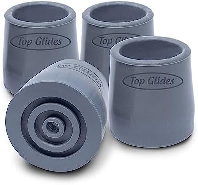 Steel-Reinforced Walker Glide Tips (Gray, 1 1/8")