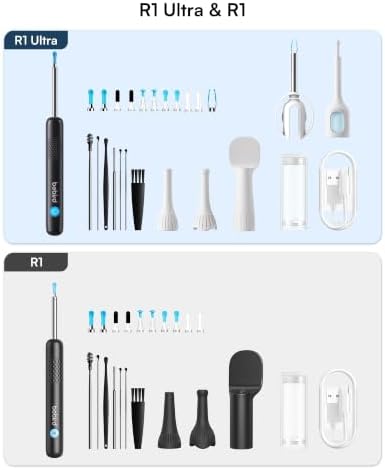 BEBIRD R1 Ultra Ear Wax Removal Tweezers:1296P HD Ear Camera Cleaner, Black