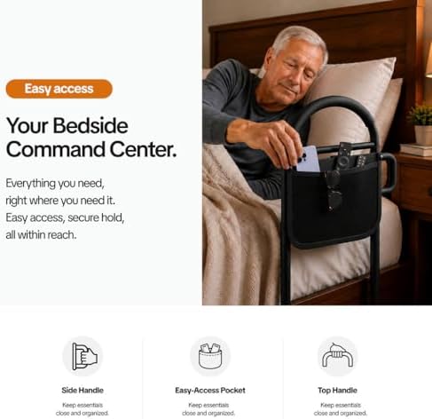 Medical king Bed Rails for Elderly Adults Safety Bed Assist Rails for Seniors with Adjustable Heights ASTM Approved Easy to get in or Out of Bed