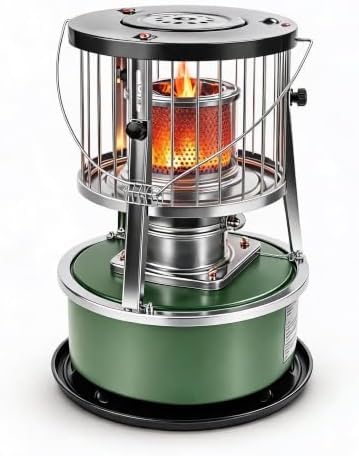 Zunate Portable Kerosene Heater Indoor 2.6KW, Non Electric 2 in 1 Stove with 5.2L Tank, Adjustable Height, Stainless Steel