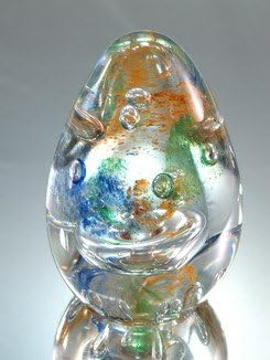 M Design Art Handcraft Crystal Rainbow Water Ring Glass Paperweight PP-0171