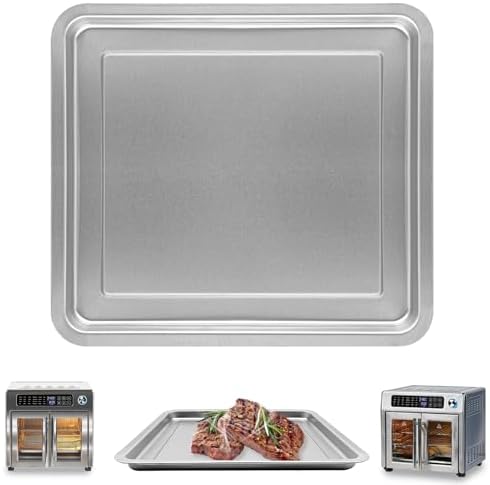 GCQ Air Fryer Tray for Emeril Lagasse Everyday 360 Air Fryer, 12''×10'' Stainless Steel Air Fryer Accessories Tray Bake Pan Replacement Parts, Not fit for Emeril Lagasse 26 QT 25 QT French Door