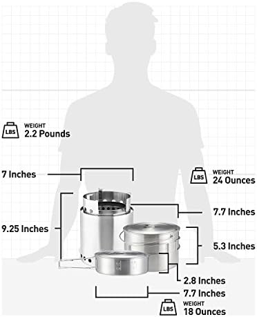 Solo Stove Campfire 2 Pot Set Combo - 4+ Person Wood Burning Camping Stove | Outdoor Kitchen Kit for Backpacking Camping Survival | NO Batteries or