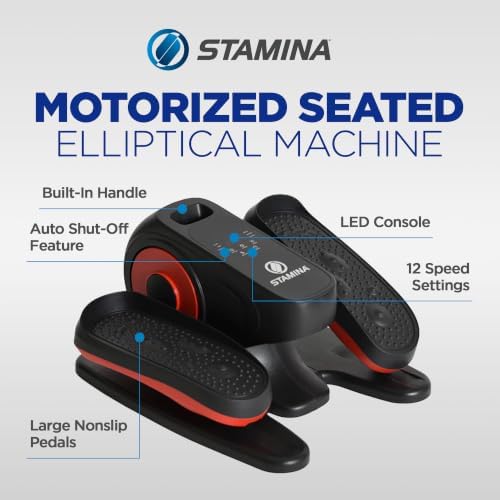 Stamina Inmotion Compact Strider Foot Exercise Machine - Under Desk Elliptical - Standing or Seated Elliptical Fitness Equipment