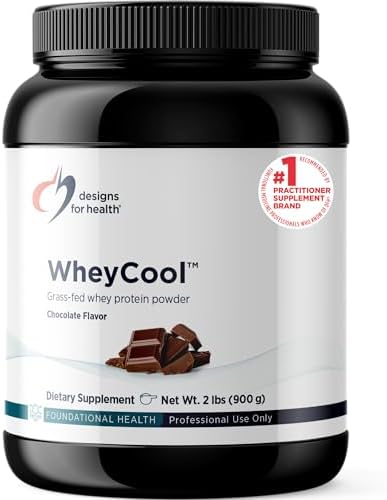 Designs for Health WheyCool - Grass Fed Whey Protein Powder Supplement with 20g Protein, May Support Athletes, Muscles + Energy - Non-GMO + Gluten-Free, Chocolate (30 Servings / 900g)