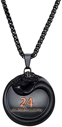 Black Mamba Memorial Pendant - Basketball Star Snake Necklace for Men & Women, Mamba Forever Tribute Jewelry