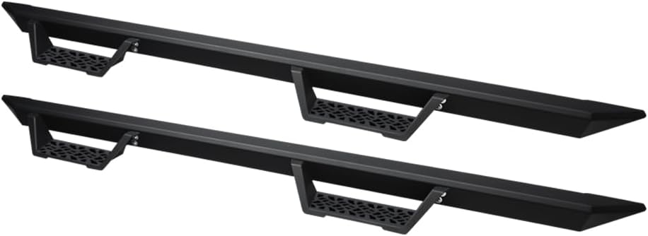 Matte Black Modular Drop Step Side Nerf Bars Rail Running Boards Compatible with 07-21 Toyota Tundra CrewMax (Crew) Cab