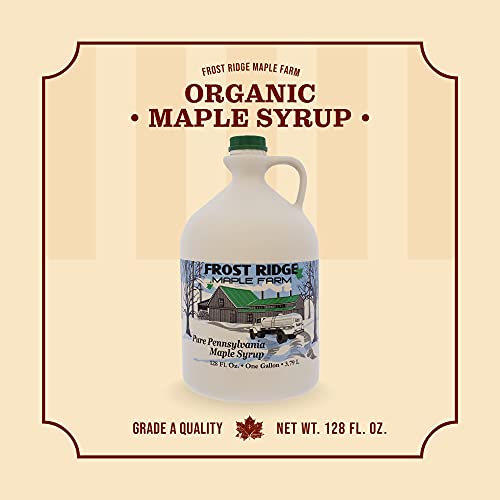 Frost Ridge Maple Farm, Organic Maple Syrup, Grade A, Gallon (128 FL Oz), Dark Robust (formerly Grade B)