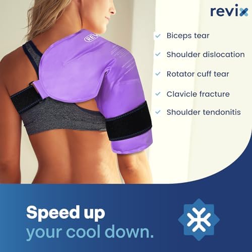 REVIX Shoulder Ice Pack Wrap for Rotator Cuff, Reusable Gel Cold Pack