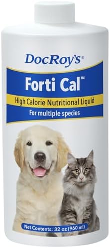 Doc Roys Forti Cal Liquid Energy Supplement for Dogs, Cats, Horses and Parrots, Natural Glucose Source with Soluble and Insoluble Fiber, Vanilla Flavor, Gallon