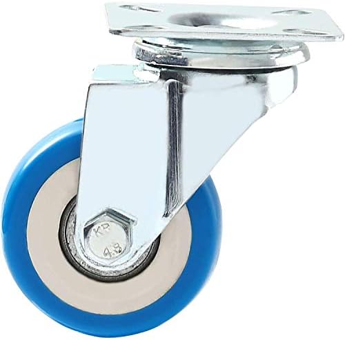 50 Pack Caster Swivel Plate On Blue Polyurethane Wheels (2" no brake)