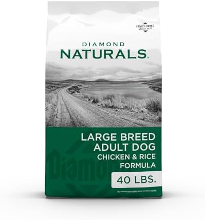 Diamond Naturals Large Breed Adult Dry Dog Food, Chicken & Rice, 40lb | With Real Cage Free Chicken | Glucosamine & Chondroitin to Help Support Large Breed Dogs | Probiotics for Digestive Support