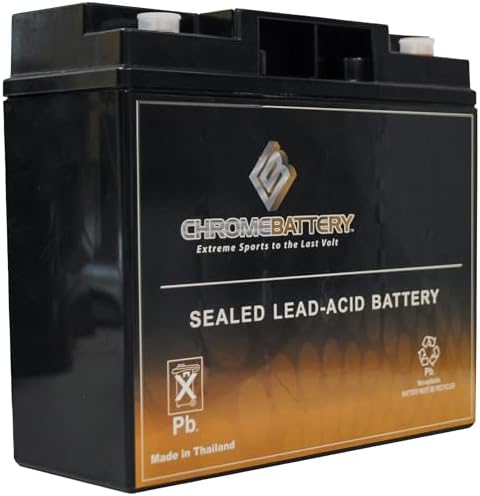 CB CHROMEBATTERY 12V 20AH T6 Maintenance-Free Battery for Alarm Systems, Scooters, Toys, Emergency Lights, and More - Threaded (T6) Terminal