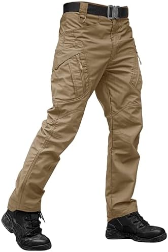 TACVASEN Men's Tactical Pants Waterproof Hiking Work Pants for Men Construction Stretch Cargo Trousers 9 Pockets