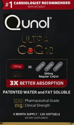 Qunol Ultra CoQ10 100mg, 3X Better Absorption, Antioxidant, 120 Softgels | #1 Cardiologist Recommended Supplement for Heart Health, Coenzyme Q10 Supplement to support Vascular Health & Cellular Energy