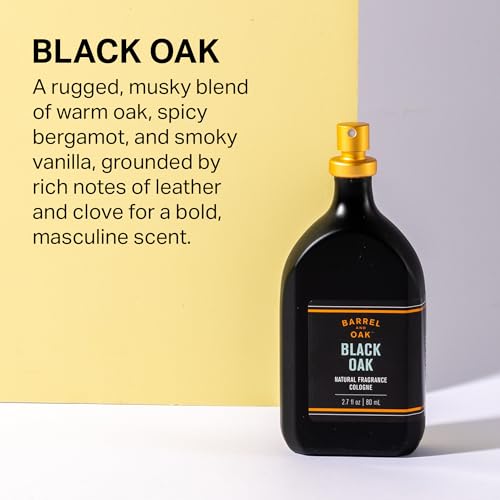 Barrel & Oak Essential Oil Based Cologne for Men, Bourbon Cedar, 2.7 oz | Long-Lasting Men's Cologne, Day & Night Fragrance, Paraben & SLS Free, Gifs forMen