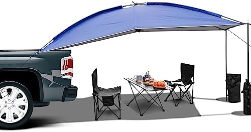 UBOWAY Awning Sun Shelter: Waterproof Auto Canopy Camper Trailer Tent Roof Top for SUV Minivan Hatchback Camping Outdoor Travel 5-6Persons