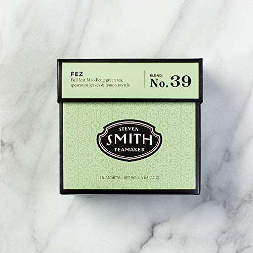 Smith Teamaker Spring Greens, Mao Feng Green Tea, 15 Sachets, 1.3oz each | Full Leaf Green Tea, Caffeinated, Sugar Free, Sustainably Grown, Plant Based Sachets, Microplastic-Free