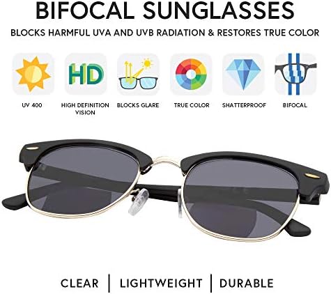 VITENZI Bifocal Sunglasses for Men Women Semi Rimless Reading Sun Tinted Glasses with Readers - Tivoli