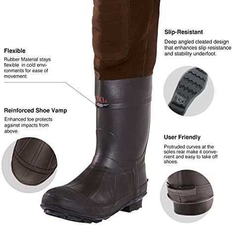 TIDEWE Neoprene Chest Waders for Men, Waterproof Bootfoot for Hunting | Warm Waterproof Slip-Resistant Men's Bootfoot Fishing Waders for Hunting & Wetland Work