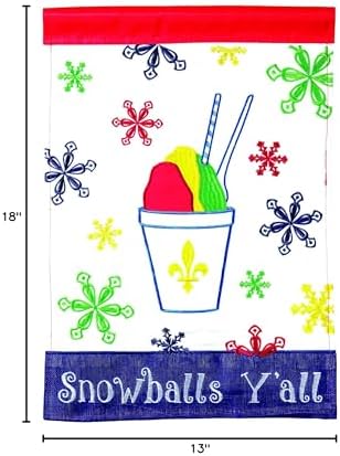 Magnolia Garden Snoballs Y'all Summer Snowflakes 13 x 18 Small Double Applique Outdoor House Flag