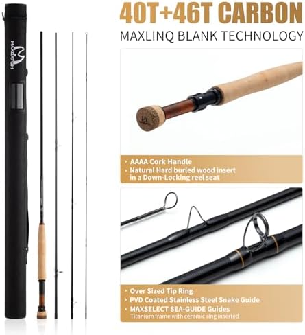 Maxcatch Euro Nymph Fly Fishing Rod and Reel Combo, Competition Intouch Nymphing Complete Outfit