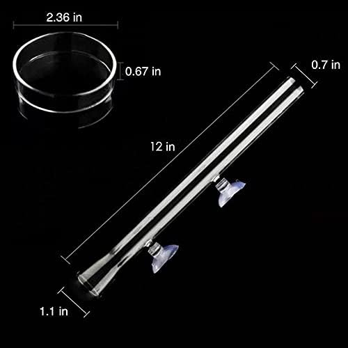 Shrimp Feeding Tube and Dish,2 Cup Clear Crystal Glass Fish Tank Shrimp Feeder Tube Tray