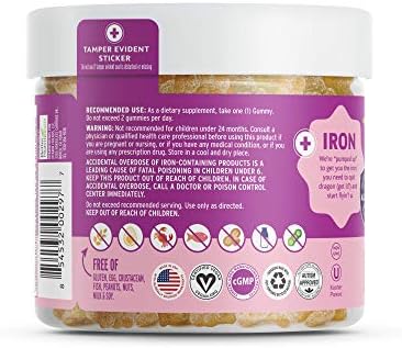 Vitamin Friends - Vegan Multivitamin & Iron for Kids - Daily Nutritional Support Gummies w/Ferrous Fumarate B-Complex, Vitamin C, Zinc