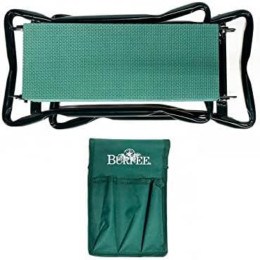 Burpee Multi-Function Garden Kneeler Seat with Padded Cushion and Detachable Tool Bag, Versatile Garden Stool with Foldable Frame