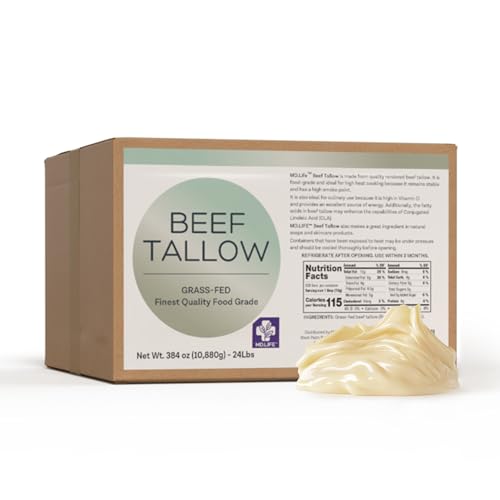 MD. Life Beef Tallow for Cooking - Food Grade Grass Fed Beef Tallow for Cooking Oil Replacement - 28 Ounce - Pasture Raised Keto Friendly Beef Tallow- Used to Make Candles & Soap