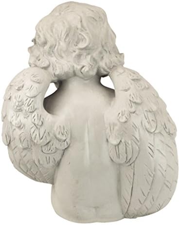 Design Toscano JE101261 Angel of Meditation Shelf Sitting Statue, 13 Inch, Polyresin, Antique Stone