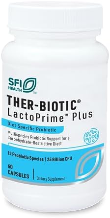 Klaire Labs SFI Health Ther-Biotic LactoPrime Plus, 60 Capsules | Lactobacillus and Bifidobacterium Probiotics for Digestive Health
