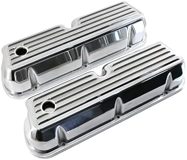 Compatible/Replacement Aluminum Ford Small Block 289-302-351W-5.0L Tall Full Finned Valve Covers – Polished Finish