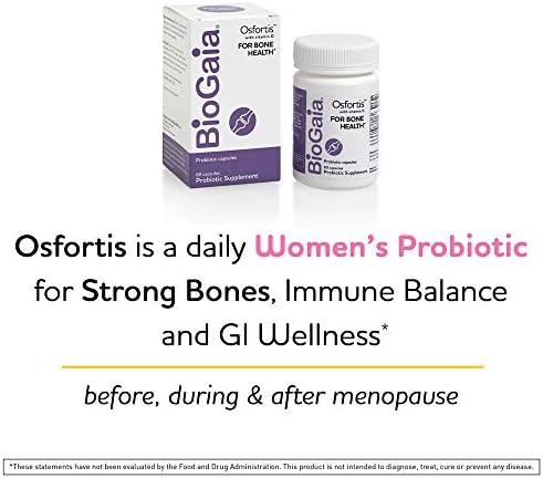 BioGaia Osfortis, Women’s Probiotic for Strong Bones, Immune Balance & GI Wellness, Contains L. reuteri 6475, 60 Capsules, 1 Pack