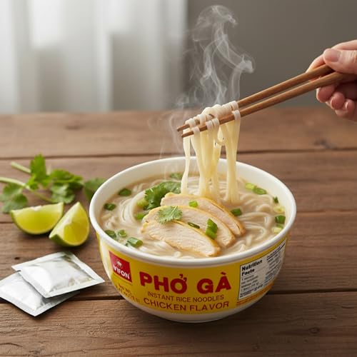 VIFON Pho Bo Vietnamese Beef Flavor Rice Noodle Bowl, 70g (Pack of 12) | Authentic Vietnamese Instant Pho | Halal Certified | Includes Seasoning & Oil Packets | Ready in 3 Minutes