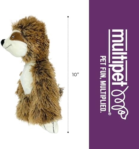 Multipet Sitting Sloth Dog Plush Toy - Squeaky Toy for All Dogs - Extra Soft Plush - Stuffed Animal for Cuddling & Playing - Cute Jumbo Pet Toy (14")
