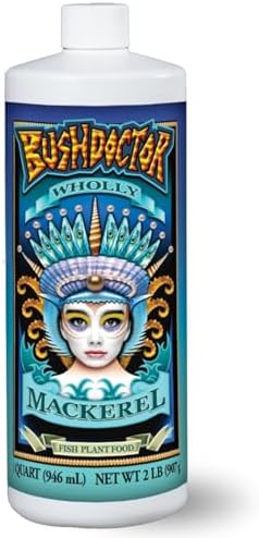 Bush Doctor Wholly Mackerel Fish Fertilizer - Organic Liquid Fertilizer Supports Vigorous Growth, Designed for Fast Nutrient Uptake - 3-1-0 Formula, Ideal for In-Ground & Container Garden - 1 Pint